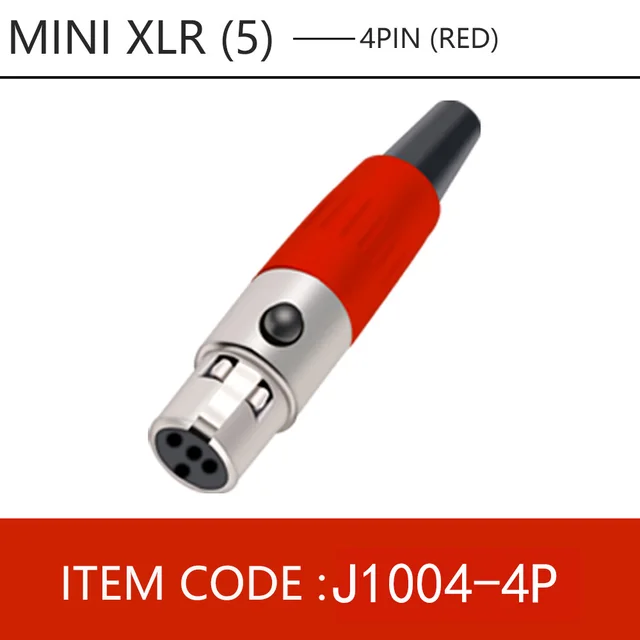 1pc Mini XLR 3 4 5 6 Pin Female Plug Small XLR Audio Microphone Connector MIC for Cable Soldering Straight 1x4 pin