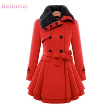 Женское пальто зима, зимнее повседневное цельное пальто размера плюс Abrigos Mujer, Элегантное Длинное двубортное пальто верблюжьего цвета, шерстяное пальто