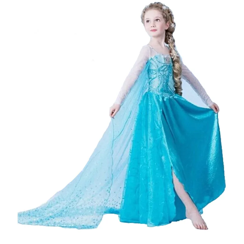 Hallween Costume For Kids Princess Anna Elsa Dress Girl Snow White Carnival Party Birthday Dress Cinderella Clothes Christmas - Цвет: Dress 14