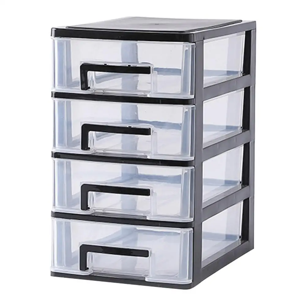 

4 Layers Transparent Desktop Drawer Type Storage Box Mini Cosmetics Storage Organizer Sundries Holder Home Office Storage Box TB