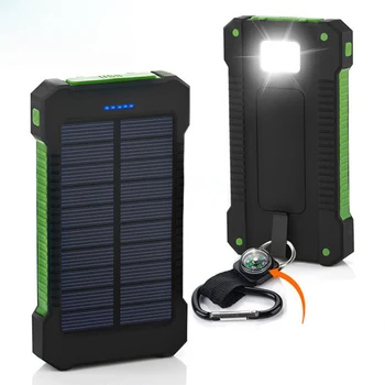 Portable Solar Power Bank 20000mah Waterproof External Battery Backup Powerbank 20000 mah Phone Battery Charger LED Pover Bank 1