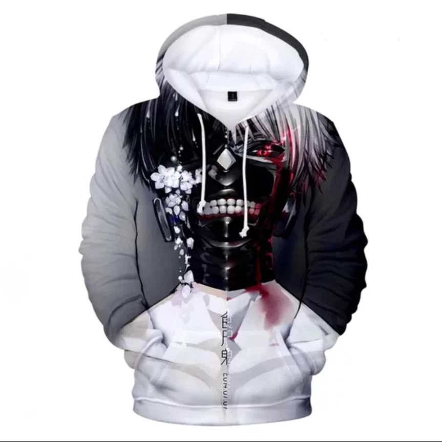 

Aikooki Fashion Hoody 2020 New Tokyo Ghoul Sweatshirt 3D Harajuku Boy Sportswear Hoodie Street Wear Tokyo Ghoul Unisex Pullover