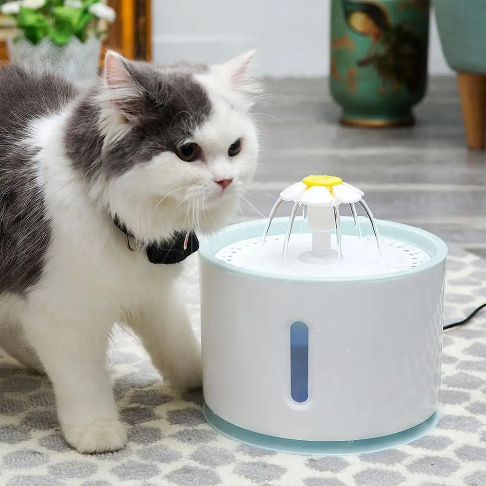 2.4L Automatic Pet Cat Water Fountain with LED Electric USB Dog Cat Pet Mute Drinker Feeder Bowl Pet Drinking Fountain Dispenser