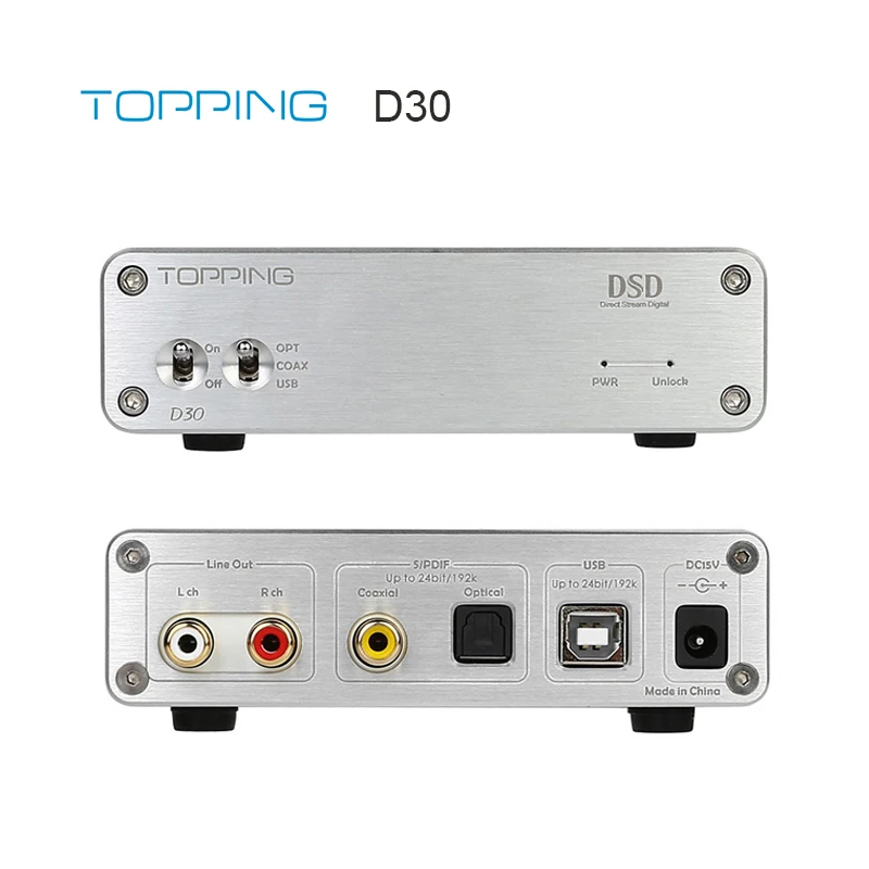 

Topping HIFI Desktop D30 Decoder DSD XMOS CS4398 24Bit 192KHz Decoder