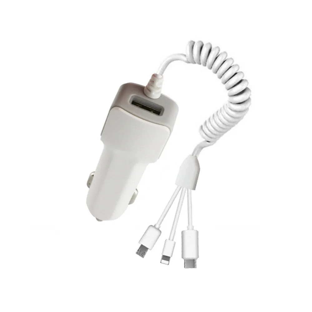 3 In 1 Splitter Car Charger USB Charging Cable LED Indicator 2.1A Fast Charging Charger For Phone IC Control Protection Circuit 3 In 1 Splitter Car Charger USB Charging Cable LED Indicator 2.1A Fast Charging Charger For Phone IC Control Protection Circuit