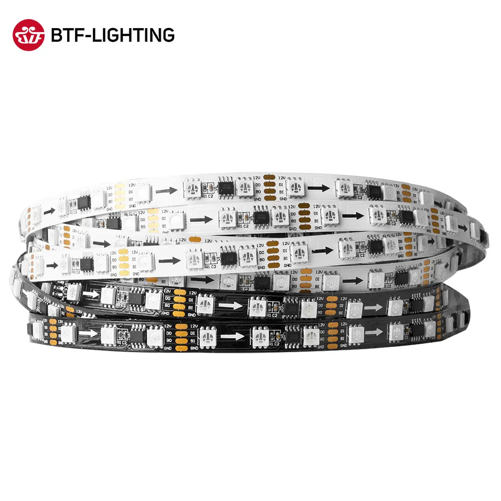 BTF2818 DC12V(обновление WS2811) двойной сигнал 4PIN WS2818 пикселей RGB Светодиодная лента светильник адресуемый светодиодный LB1934A IC 5 м 60 пикселей/светодиодный s/m
