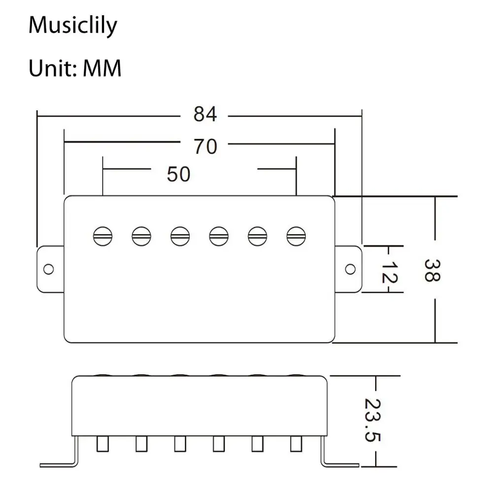 Musiclily Pro 50 мм хамбакер Пикап для Les Paul Стиль гитары шеи, хром