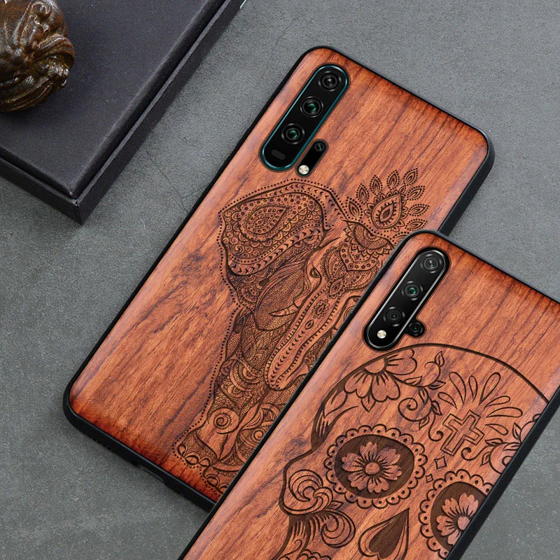 Роскошный Деревянный чехол для телефона Huawei Honor 20 Honor20 Pro чехлы из дерева и ТПУ 10 8x