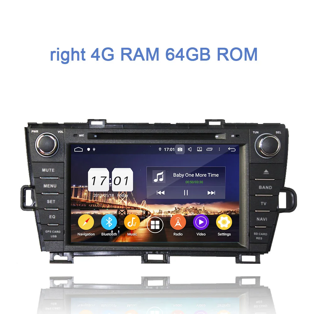 64GB the right unit DSP " TDA7851 Android 9,0 автомобильный dvd-плеер 4 Гб ОЗУ 64 Гб ПЗУ 8 ядерный левый и правый Привод RDS Авторадио gps для Toyota PRIUS 2009-2013 - Цвет: 64GB the right unit