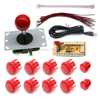 아케이드 조이스틱 DIY 세트 키트, PC 라즈베리 파이, 제로 딜레이, USB 제어 보드, Sanwa 버튼, 비디오 게임기 캐비닛용