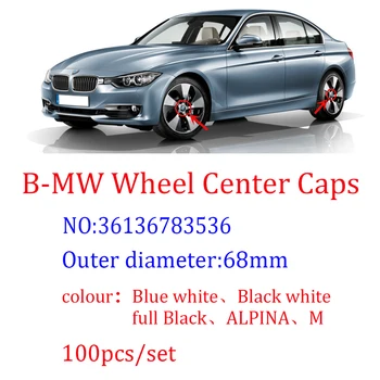 

100pcs 68mm blue white10 pin Car Wheel Center Hub caps Rim Caps Covers Emblem Badge for BMW 1 3 5 7 X3 X5 M3 M5 36136783536