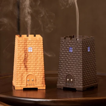 

Castle Aromatherapy 250ml Machine Mute Atomizer Creative Seven Color Domestic Wood Grain Humidifier Ultrasonic Aroma Diffuser