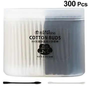 

300pcs Double-Head Makeup Swabs Frosted Box-Packed Cotton Buds Multipurpose Double-Head Swabs Cotton Swabs Makeup Beauty Tool