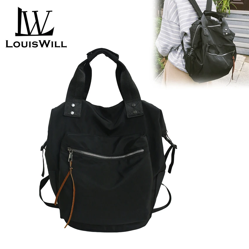 

LouisWill Unisex Backpacks Student College Backpacks Women Men Travel School Student Bags Canvas Solid Color Backpack