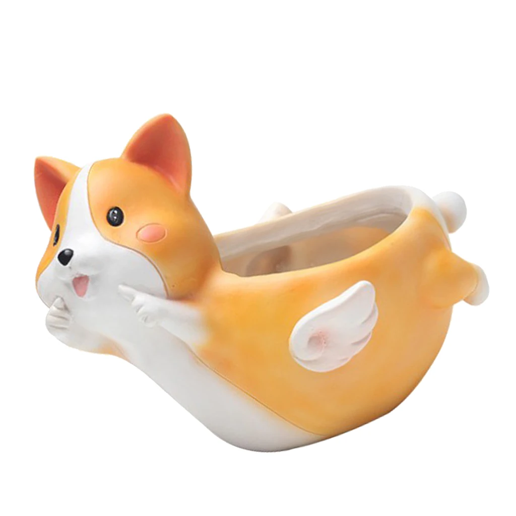 Resin Flower Pot Garden Planters Indoor, Plant Containers with Cartoon Animal Shape Detailing Ceramic Succulent Pot Desk Decor