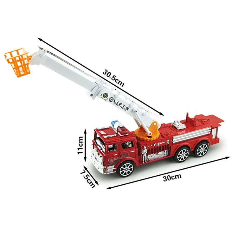  Simulation Fire Engine Pull Back Toy Inertial Fire Truck Toy Children's Toy Car Large Inertia Simul