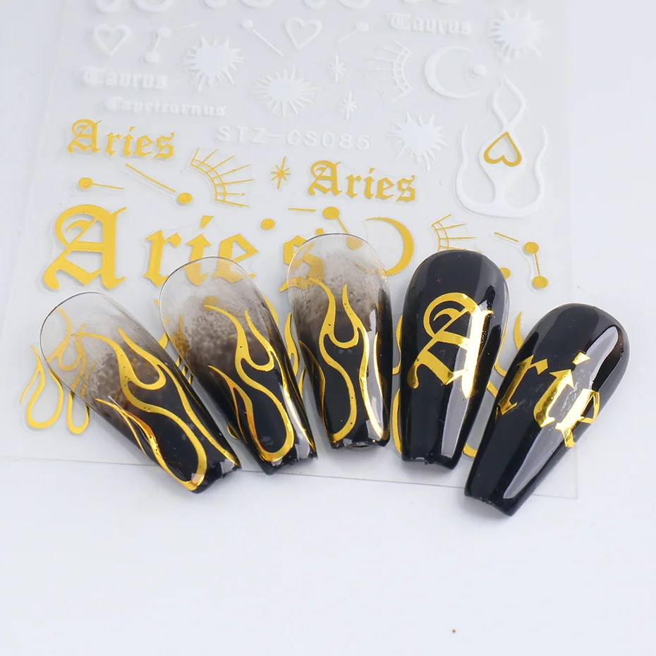 3D Gold Nail Stickers