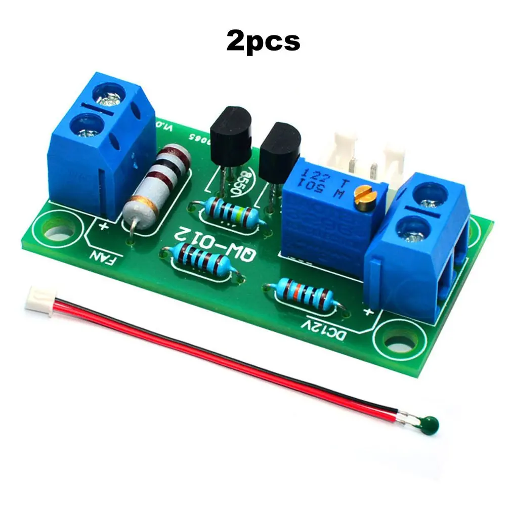 Temperature Control Fan Module Fan Temperature Control Board Cabinet Fan Governor DC 12V Fan Temperature Control Board - Bundle: Bundle2