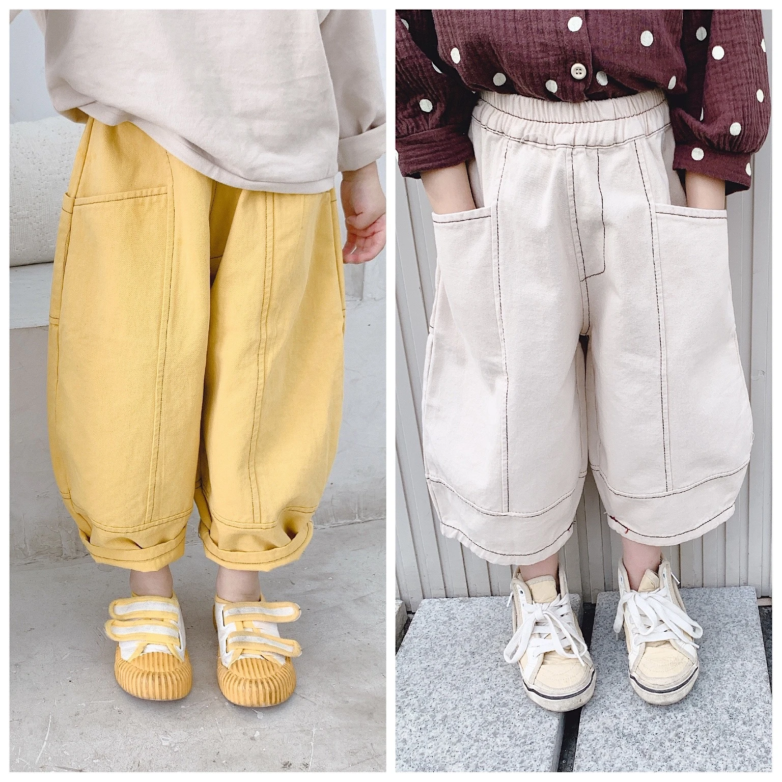 beige baby pants