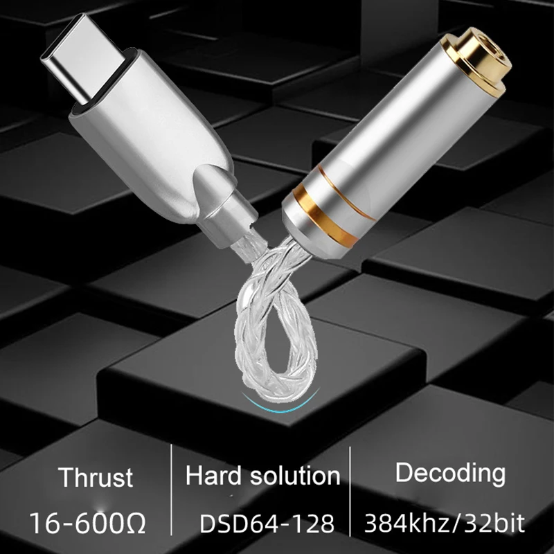 Hifi Type C Mini Jack 4 4 Headphone Adapter Pure Silver Headphone Cable o Connectors 4 4mm Female USB C Converter