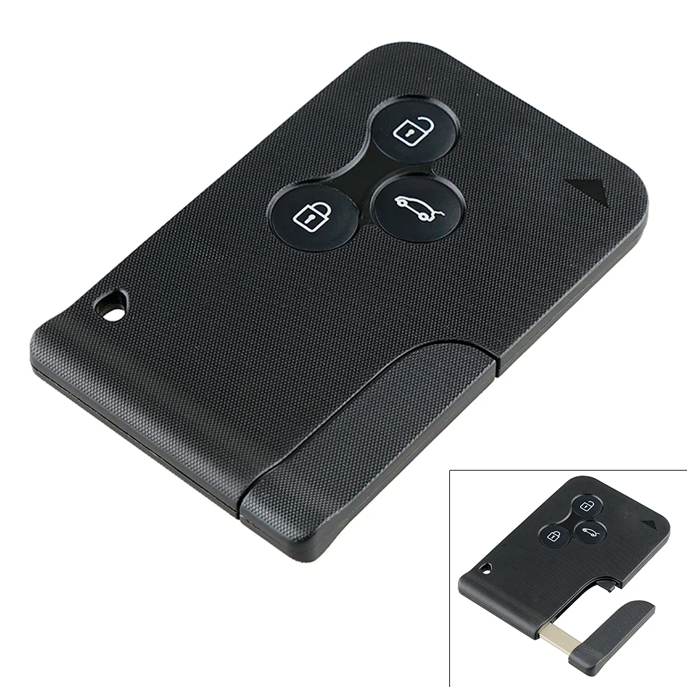 

433MHz 3 Buttons Smart Remote Key with ID46 PCF7947 Chip and Emergency Insert Blade Card for Renault Megane Scenic