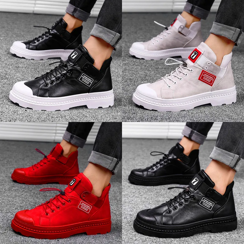 

Martin Boots Men's Boots Low Top Autumn Korean-style Versatile Mid-top Short Boots Trend Men Shoes Winter Hight-top Snow Boots