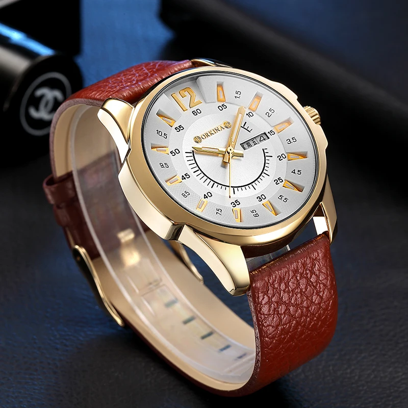Top Luxury Brand Men Business Rose Watches Chronograph Waterproof Quartz Analog Wristwatch Male Clock Relogio Masculino
