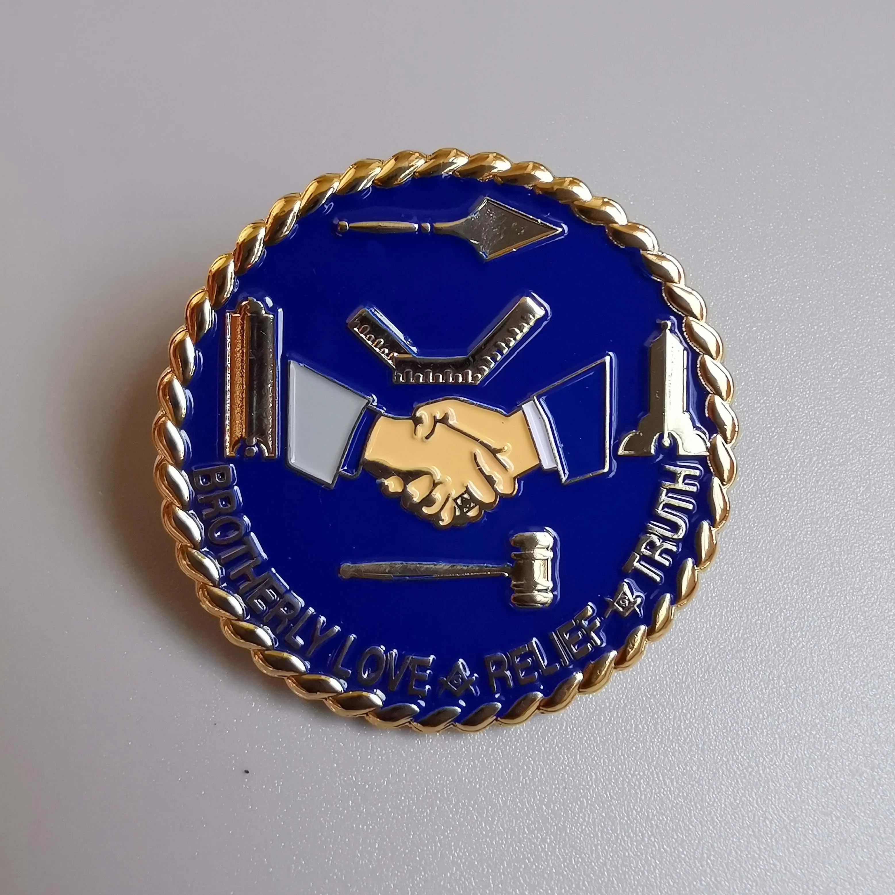 

Masonic Lapel Pins Badge Mason Freedom B16 LOVE RELIEF TRUTH handshake