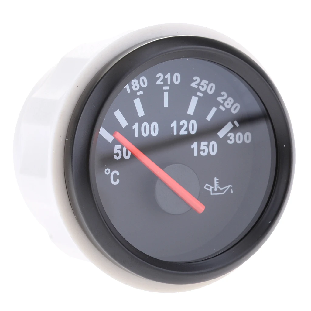 52mm 2'' 9-32V 50-150 Celsius Degree Marine Boat Oil Temperature Gauge Waterproof  Anti-fog Function Dust-proof Grade Gauge