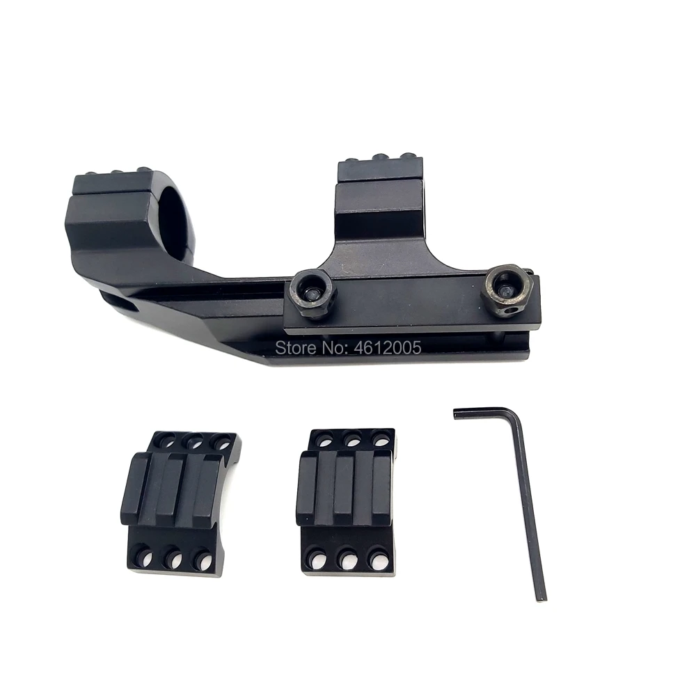 1" inch Dual Ring Tactical Cantilever Rifle Scope Mount Tri Rail with 2 CAPS