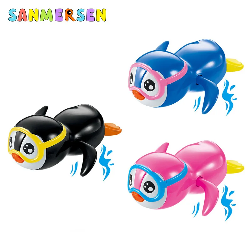 Random penguin Детская ванна игрушки Кит подводная игрушка ванная комната плавающая вода игрушки Детская ванна для малышей пена пляжная Ванна заводная Когнитивная игрушка - Цвет: Random penguin