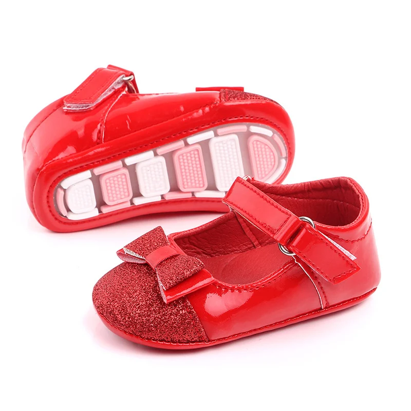 Newborn Baby Shoes Girls Infant Toddler First Walkers sapatos infantil white Red Bowknot Baby Girls Shoes