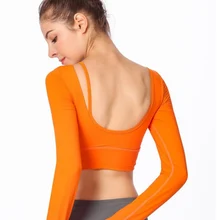 SALSPOR, женская рубашка для йоги, одноцветная, с длинным рукавом, для спортзала, Спортивная рубашка, красота, спина, Спортивная, тонкая, для бега, для работы, Спортивная майка