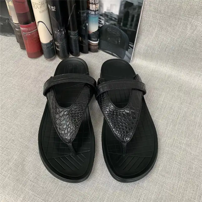alligator skin flip flops