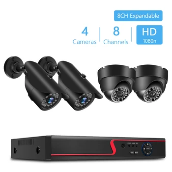 

8/4CH CCTV System 8/4/2pcs 1080P Weatherproof Bullet/Dome Security Camera DVR Kit Home Video Security Surveillance System