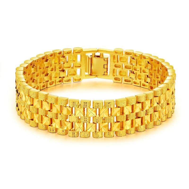 Роскошный позолоченный цветной браслет, браслет, мужские ювелирные изделия, браслеты, подарок для Него, высокое качество, титановая сталь