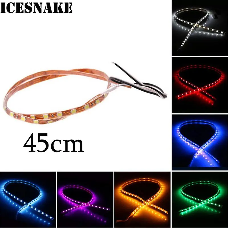 

45CM Waterproof Car Auto Decorative Flexible LED Strip Light Car LED Strip Light DRL Car LED Daytime Running Light Strip 12V