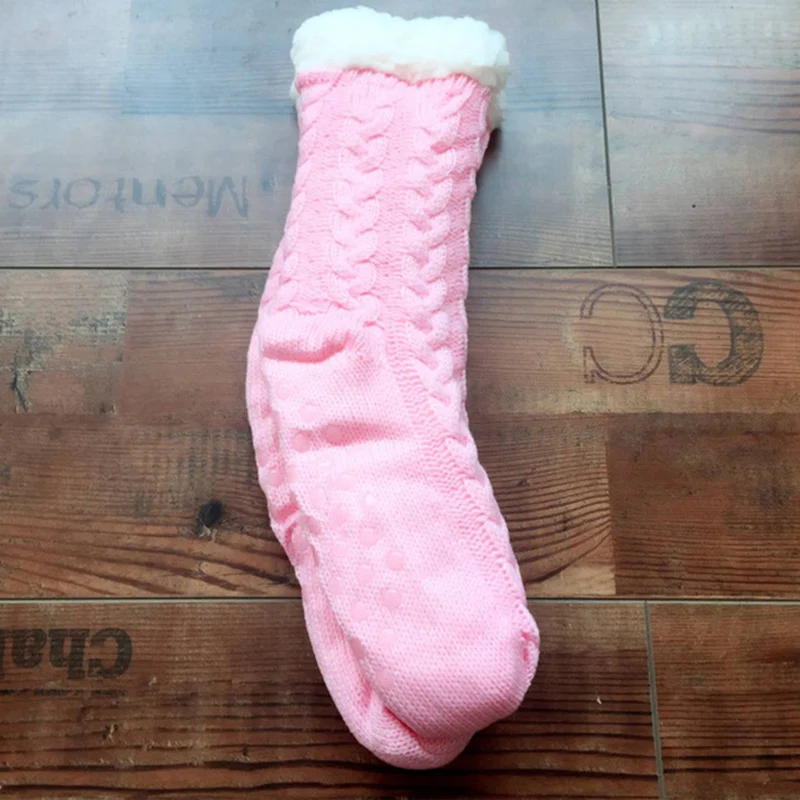 Утепленные домашние носки, носки-тапочки, нескользящие носки-тапочки для взрослых, теплые модные женские носки-трубы, один размер