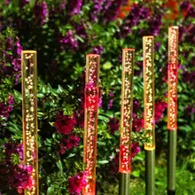 Прочный на солнечных батареях акриловый пузырь лампа Хрустальный стержень светильник садовая аллея праздничная атмосфера экологически чистый 5 колышек водонепроницаемый