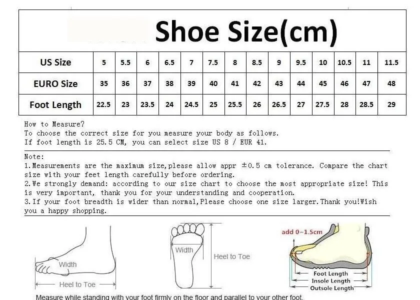 女休闲鞋尺寸表