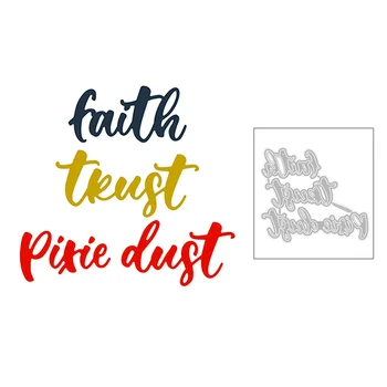 

2020 Hot New Dust Faith Trust English Word Metal Cutting Dies and Foil Cut Crafts For Scrapbooking Card Paper Making no stamps
