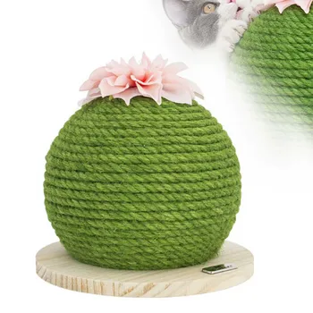 

Interactive Chewing Furniture Protector Wear Resistant Cat Scratching Ball Sisal Training Pet Toy Sofa Cactus Shape Grinding Paw