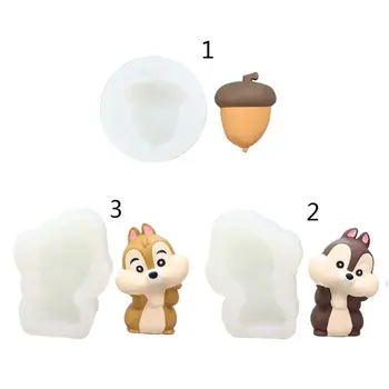 

3Pcs Acorn Nut Squirrel Flexible Silicone Mold Kit Fondant Candy Chocolate Polymer Clay Resin Mold Art Crafts