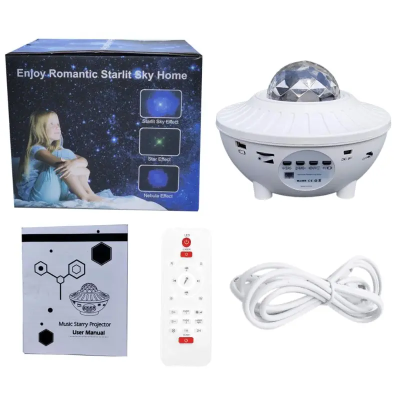 

Colorful Starry Sky Projector Bluetooth USB Music Player LED Night Light Lamp MOLC