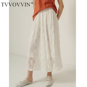 

China Lace Black Wide Leg Pants Fashion Elastic Waist 2020 Spring Summer Hollow Out Small Fresh High Waist Casual Pants P047