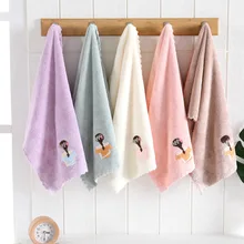 Производители оптом мягкое абсорбент высокой плотности Коралловое бархатное полотенце мультфильм Цветочные наклейки подарок полотенце настраиваемый цветок St