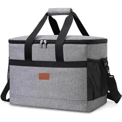 Large Insulated Soft Cooler Bag with Hard Liner (GRAY)
