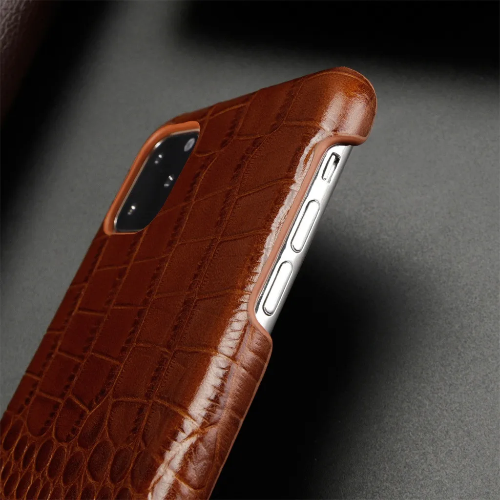 Чехол для Iphone 11 Pro Max, тонкий чехол для телефона, чехол из натуральной кожи, чехол для телефона из крокодиловой кожи