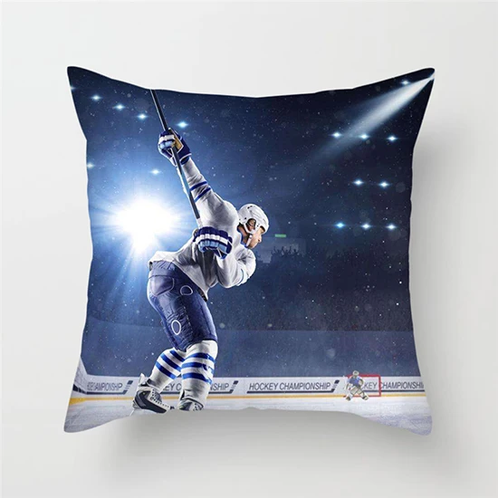 

Fuwatacchi Ice Snow Throw Pillows Hockey Sport Style Cushion Cover Athlete Printed Pillow Cover Decorative Pillows for Sofa Car