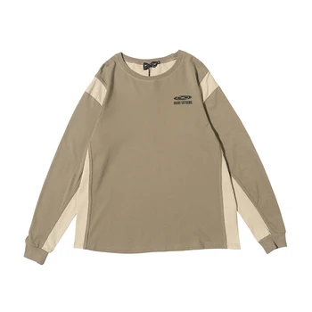 

20SS Original Color Block Long Sleeve Cotton T Shirt Men and Women Harajuku Oversize Crewneck Loose tshirts O Neck Casual Tees